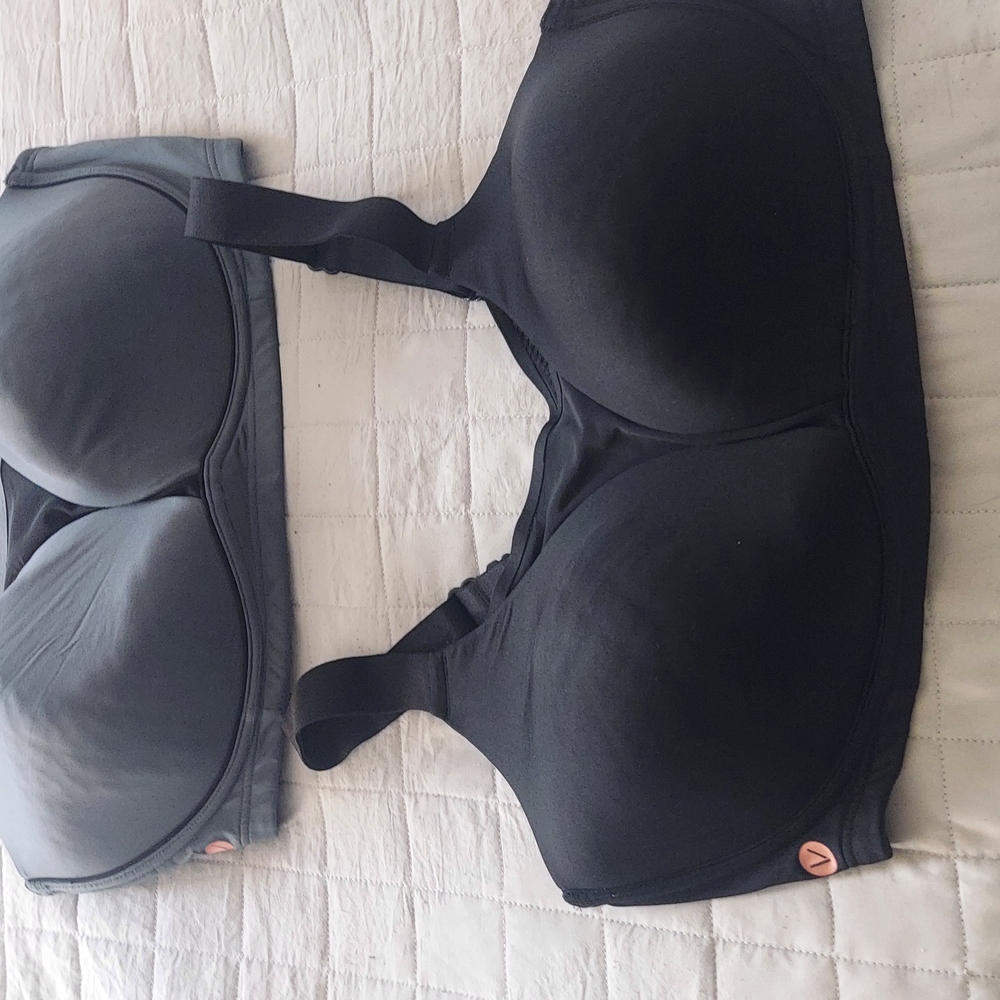 Lane Bryant Black Sports Bras with Molded Cups and Adjustable Straps